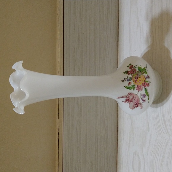 Fenton Other - Vintage Fenton Floral Ribbon Top Vase